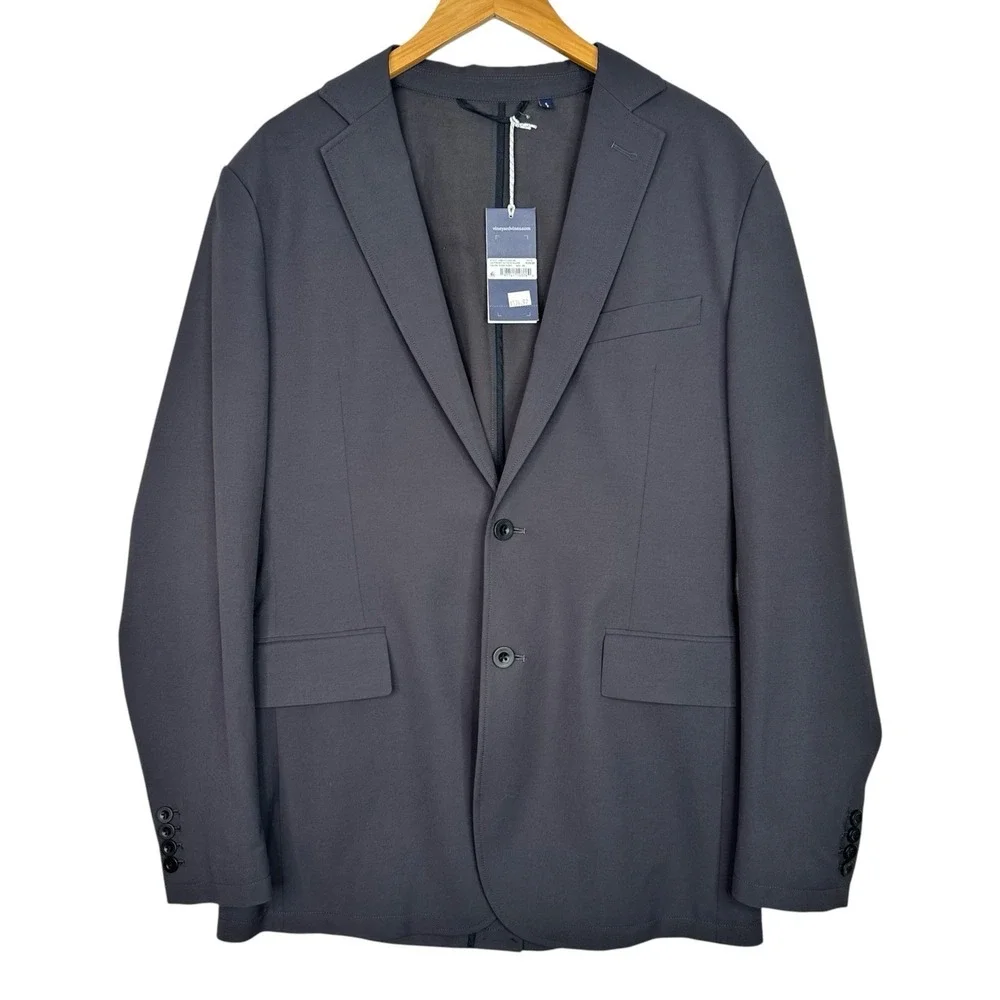 Vineyard Vines On The Go Blazer Lightweight Mens 38L Dark Night Gray Stretch NWT